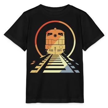 Chemin de fer rétro - T-shirt bio MINI CREATOR Stanley/Stella Enfant - noir - Devant - Mikhail (115cm)