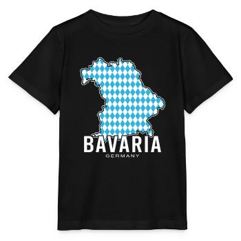Bavière, Allemagne, Contour Flag1 - T-shirt bio MINI CREATOR Stanley/Stella Enfant - noir - Devant - Mikhail (115cm)