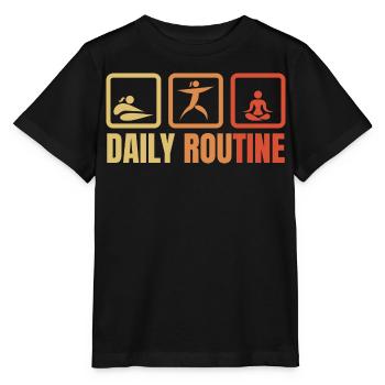 Daily Yoga Routine - Stanley/Stella MINI CREATOR Kids’ T-Shirt - black - Front - Mikhail (115cm)