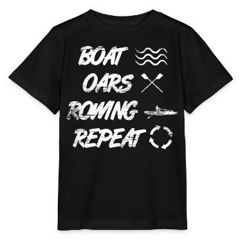 Boat Rowing Rowing Repetition - Stanley/Stella MINI CREATOR Kids’ T-Shirt - black - Front - Mikhail (115cm)