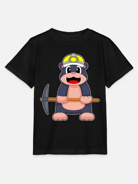 Maulwurf Bergarbeiter Spitzhacke Bergbau - Stanley/Stella Kinder T-Shirt MINI CREATOR - Schwarz