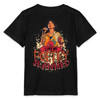 Poetry Slam Dichter J’aime ma poésie claquée - T-shirt bio MINI CREATOR Stanley/Stella Enfant - noir - Devant - Mikhail (115cm)