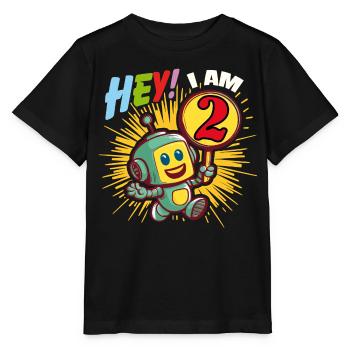 Petit robot de deux ans Bonjour j’ai 2 ans - T-shirt bio MINI CREATOR Stanley/Stella Enfant - noir - Devant - Mikhail (115cm)