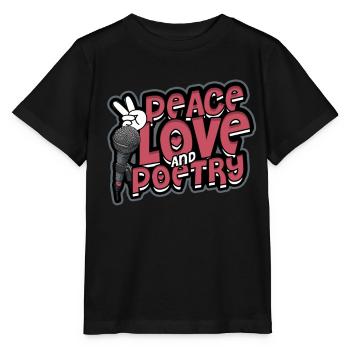 Poésie Slam Poetryslam Paix, amour et poésie - T-shirt bio MINI CREATOR Stanley/Stella Enfant - noir - Devant - Mikhail (115cm)