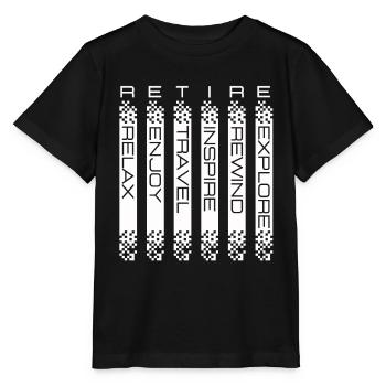 Explication du sens du mot « retraite » - T-shirt bio MINI CREATOR Stanley/Stella Enfant - noir - Devant - Mikhail (115cm)
