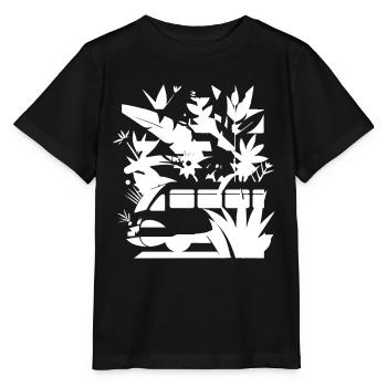 Cartoon Eisenbahn - Stanley/Stella Kinder T-Shirt MINI CREATOR  - Schwarz - Vorne - Mikhail (115cm)