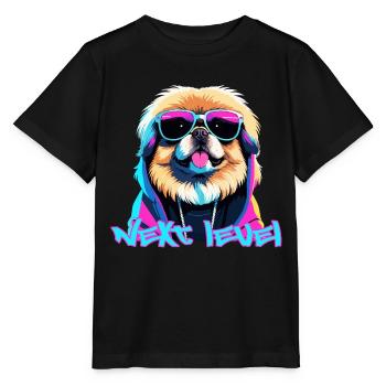 Pékinois Next Level Lion chien cadeau - T-shirt bio MINI CREATOR Stanley/Stella Enfant - noir - Devant - Mikhail (115cm)