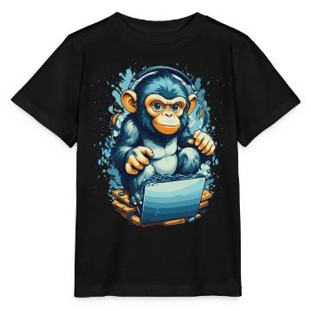 Clever Gaming Monkey - Stanley/Stella Kinder T-Shirt MINI CREATOR  - Schwarz - Vorne - Mikhail (115cm)