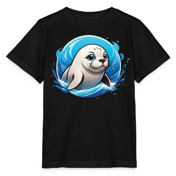 Sceller dans l’eau - T-shirt bio MINI CREATOR Stanley/Stella Enfant - noir - Devant - Mikhail (115cm)
