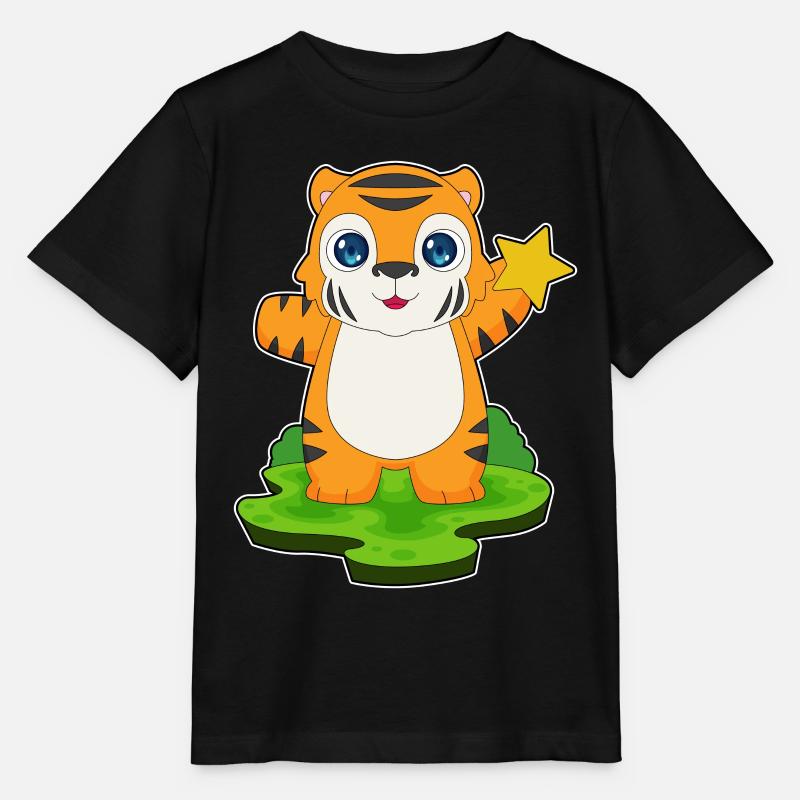 Tiger Stern - Stanley/Stella Kinder T-Shirt MINI CREATOR  - Schwarz