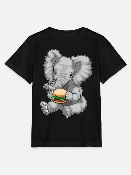 Elefant Cheeseburger - Stanley/Stella Kinder T-Shirt MINI CREATOR - Schwarz