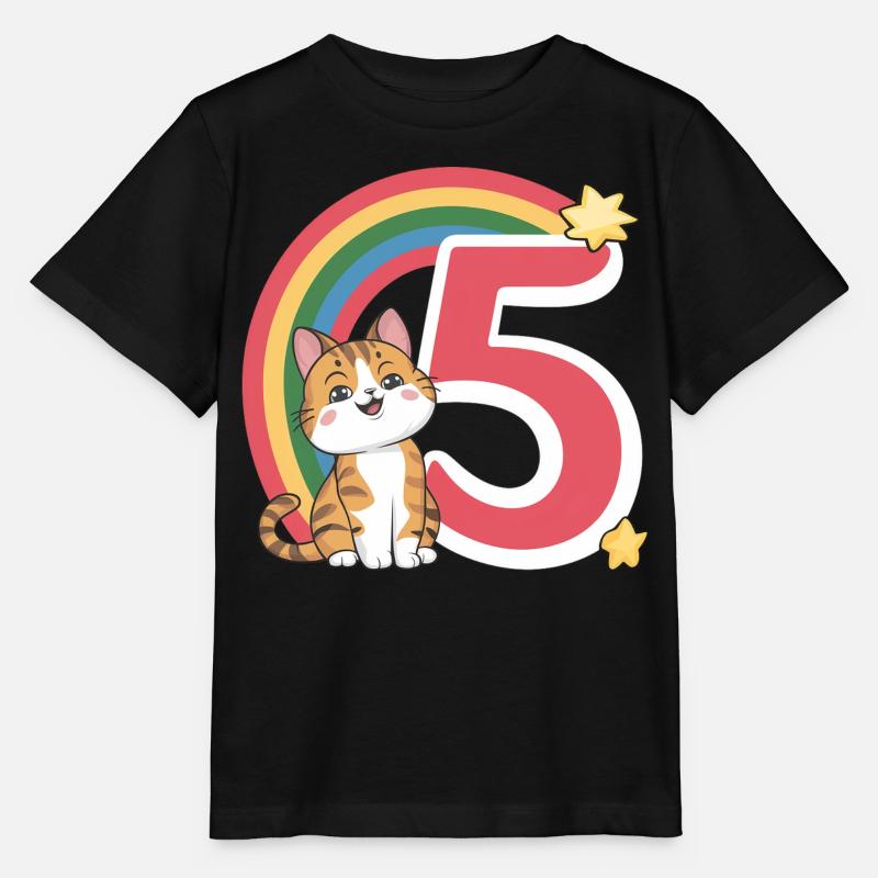 Süße Katze - 5. Geburtstag - 5 Jahre - Stanley/Stella Kinder T-Shirt MINI CREATOR  - Schwarz