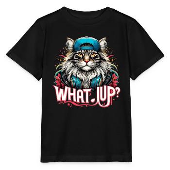 Maine Coon Katze cool Was geht Gangster Geschenk - Stanley/Stella Kinder T-Shirt MINI CREATOR  - Schwarz - Vorne - Mikhail (115cm)