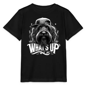 Schapendoes Was geht ab Gangsta cool Hund Geschenk - Stanley/Stella Kinder T-Shirt MINI CREATOR  - Schwarz - Vorne - Mikhail (115cm)