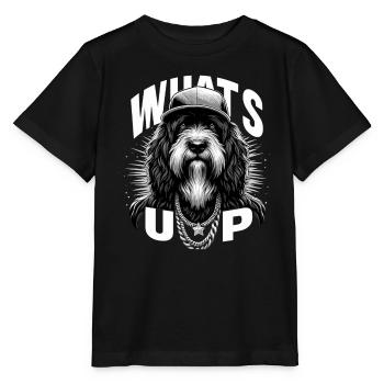 Schapendoes Was geht ab Gangsta cool Hund Geschenk - Stanley/Stella Kinder T-Shirt MINI CREATOR  - Schwarz - Vorne - Mikhail (115cm)