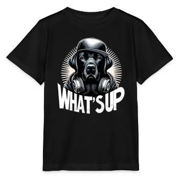 Black Labrador Gangster What's Up Gift - Stanley/Stella MINI CREATOR Kids’ T-Shirt - black - Front - Mikhail (115cm)