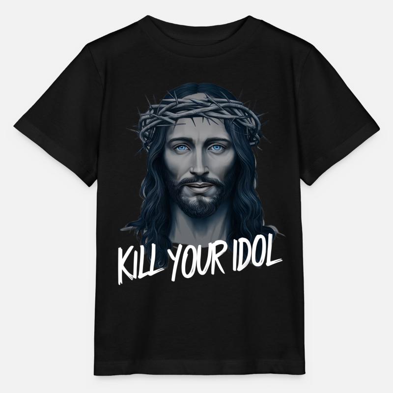 Jésus tue ton idole - T-shirt bio MINI CREATOR Stanley/Stella Enfant - noir