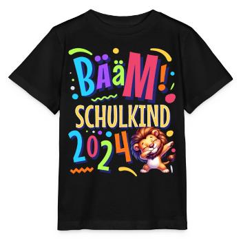 Bääm Schulkind 2024 Dabbing Löwe - Stanley/Stella Kinder T-Shirt MINI CREATOR  - Schwarz - Vorne - Mikhail (115cm)