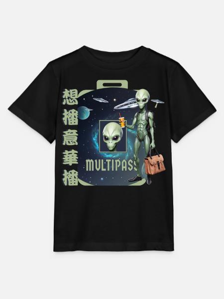 Alien Reisen - Stanley/Stella Kinder T-Shirt MINI CREATOR  - Schwarz