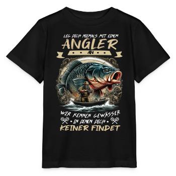 Never mess with a fisherman! - Stanley/Stella MINI CREATOR Kids’ T-Shirt - black - Front - Mikhail (115cm)