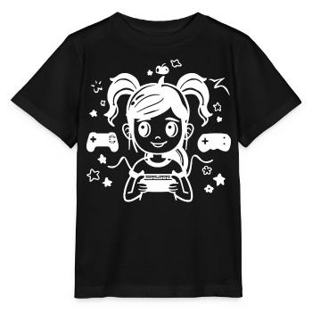 Gaming Girl Cartoon - Stanley/Stella Kinder T-Shirt MINI CREATOR  - Schwarz - Vorne - Mikhail (115cm)