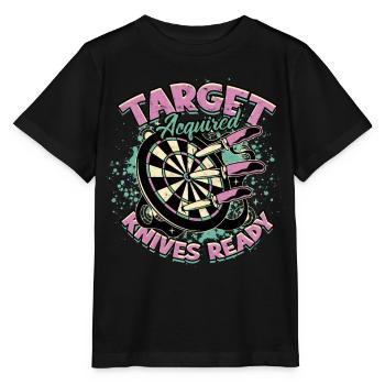 Messerwurf Target Acuired Knives Ready - Stanley/Stella Kinder T-Shirt MINI CREATOR  - Schwarz - Vorne - Mikhail (115cm)