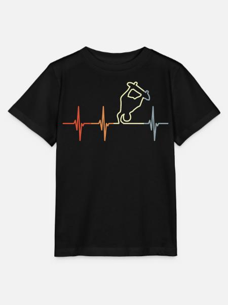 Skateboarder Kardiogramm - Stanley/Stella Kinder T-Shirt MINI CREATOR  - Schwarz