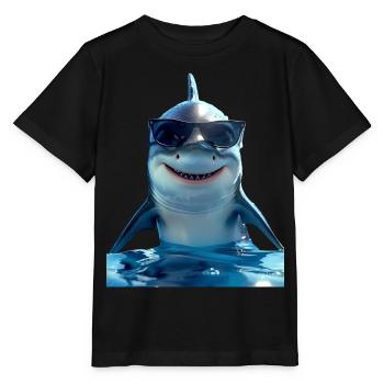 Hai Haifisch Tigerhai Grauhai Haie Weißer Hai - Stanley/Stella Kinder T-Shirt MINI CREATOR  - Schwarz - Vorne - Mikhail (115cm)