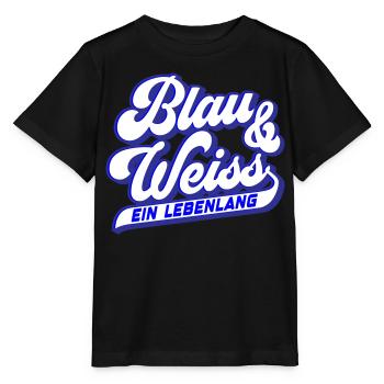 Blau & Weiss ein Lebenlang | Farben änderbar - Stanley/Stella Kinder T-Shirt MINI CREATOR  - Schwarz - Vorne - Mikhail (115cm)
