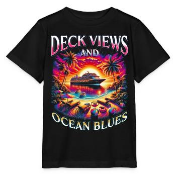 Croisières Cruisers Vues Sur Le Pont Et Le Bleu De L’océan - T-shirt bio MINI CREATOR Stanley/Stella Enfant - noir - Devant - Mikhail (115cm)