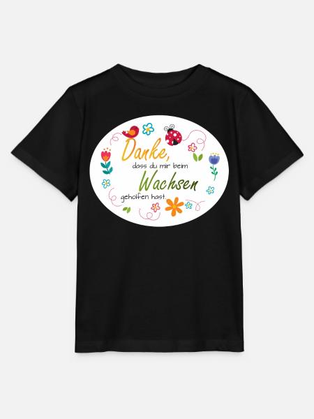 Spruch Kita-Abschied - Danke - bunte Blumen - Stanley/Stella Kinder T-Shirt MINI CREATOR - Schwarz