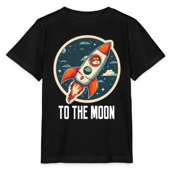 To The Moon Shiba Inu Rocket Crypto Currency - Stanley/Stella MINI CREATOR Kids’ T-Shirt - black - Front - Mikhail (115cm)