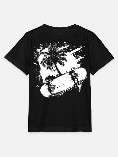 Skateboarding Zeichnung - Stanley/Stella Kinder T-Shirt MINI CREATOR - Schwarz