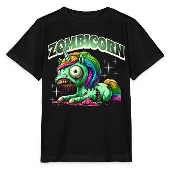 Licorne zombie zombie - T-shirt bio MINI CREATOR Stanley/Stella Enfant - noir - Devant - Mikhail (115cm)