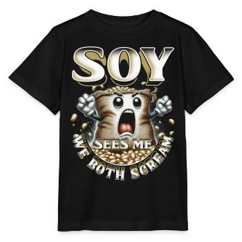 Soy Allergy Soy Sees Me We Both Scream - Stanley/Stella MINI CREATOR Kids’ T-Shirt - black - Front - Mikhail (115cm)