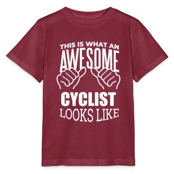 Radfahren - Stanley/Stella Kinder T-Shirt MINI CREATOR  - Burgunderrot - Vorne - Kain (125cm)