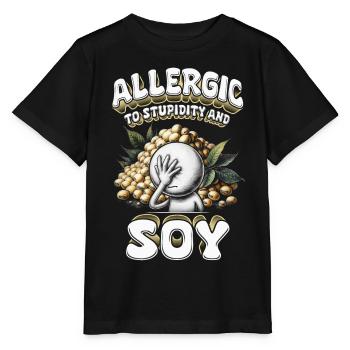 Allergie au soja Allergique à la stupidité et au soja - T-shirt bio MINI CREATOR Stanley/Stella Enfant - noir - Devant - Mikhail (115cm)