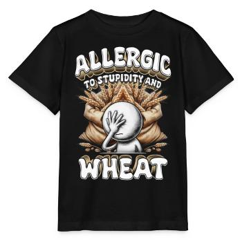 Allergie au blé Allergique à la stupidité et au blé - T-shirt bio MINI CREATOR Stanley/Stella Enfant - noir - Devant - Mikhail (115cm)