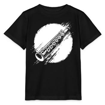 Flûte graphique - T-shirt bio MINI CREATOR Stanley/Stella Enfant - noir - Devant - Mikhail (115cm)