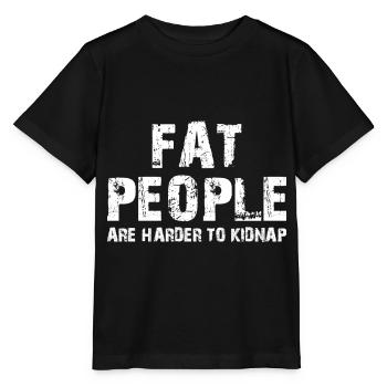 Les gros sont plus difficiles à kidnapper - T-shirt bio MINI CREATOR Stanley/Stella Enfant - noir - Devant - Mikhail (115cm)