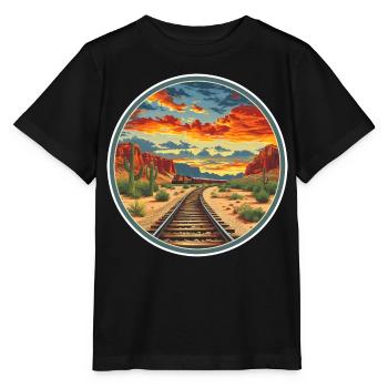 Chemin de fer - T-shirt bio MINI CREATOR Stanley/Stella Enfant - noir - Devant - Mikhail (115cm)