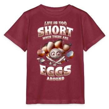 Allergie aux œufs - T-shirt bio MINI CREATOR Stanley/Stella Enfant - bordeaux - Devant - Kain (125cm)