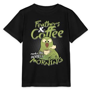 Birdwatching: Ornithologist Feathers & Coffee - Stanley/Stella MINI CREATOR Kids’ T-Shirt - black - Front - Mikhail (115cm)