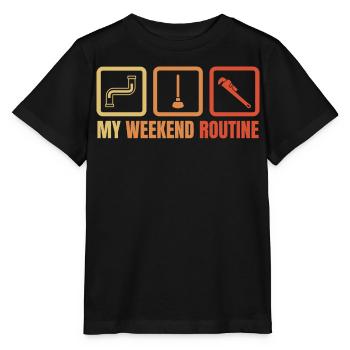 Plumber Weekend Routine - Stanley/Stella MINI CREATOR Kids’ T-Shirt - black - Front - Mikhail (115cm)