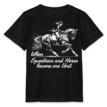 Reiter Reiterin Pferd Einheit Geschenk - Stanley/Stella Kinder T-Shirt MINI CREATOR  - Schwarz - Vorne - Mikhail (115cm)