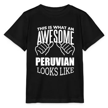 Pérou - T-shirt bio MINI CREATOR Stanley/Stella Enfant - noir - Devant - Mikhail (115cm)