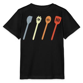 Kochlöffel Skizze - Stanley/Stella Kinder T-Shirt MINI CREATOR  - Schwarz - Vorne - Mikhail (115cm)