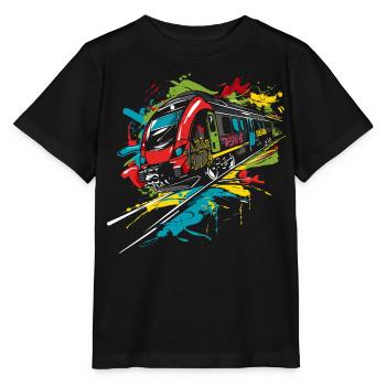 Graffiti Eisenbahn - Stanley/Stella Kinder T-Shirt MINI CREATOR  - Schwarz - Vorne - Mikhail (115cm)