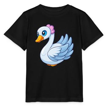Cygne Mascotte mignonne Personnage de dessin animé Kawaii - T-shirt bio MINI CREATOR Stanley/Stella Enfant - noir - Devant - Mikhail (115cm)
