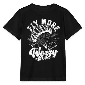 Parapente Parapente Glider Voler plus S’inquiéter moins - T-shirt bio MINI CREATOR Stanley/Stella Enfant - noir - Devant - Mikhail (115cm)